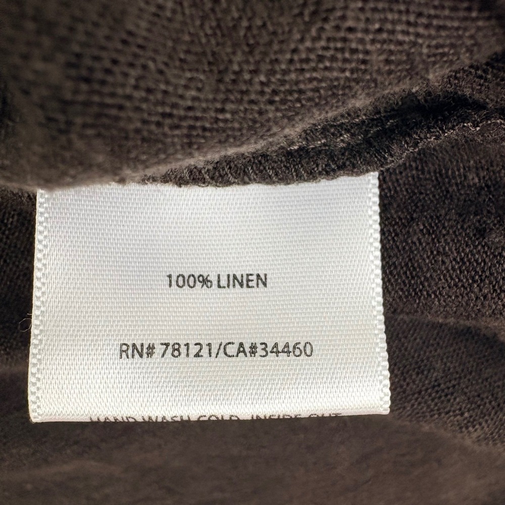 Eileen Fisher PP Brown Linen Tank Top Sequin Embellished‎ Lagenlook Minimalist - Picture 7 of 9